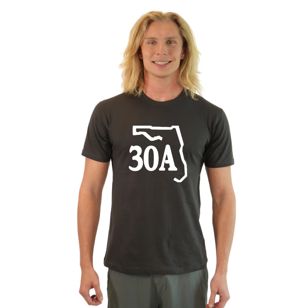 30A Map, Florida Panhandle Design T-Shirt Men