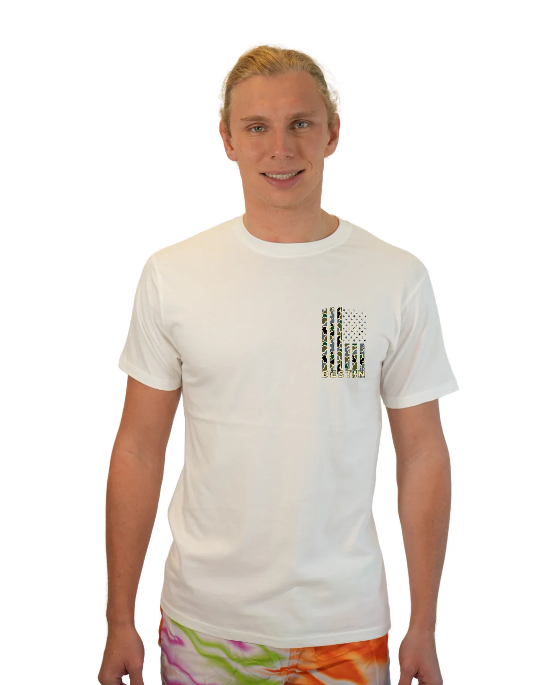 Destin American Flag Men T-Shirt – Camouflage Edition - Image 9
