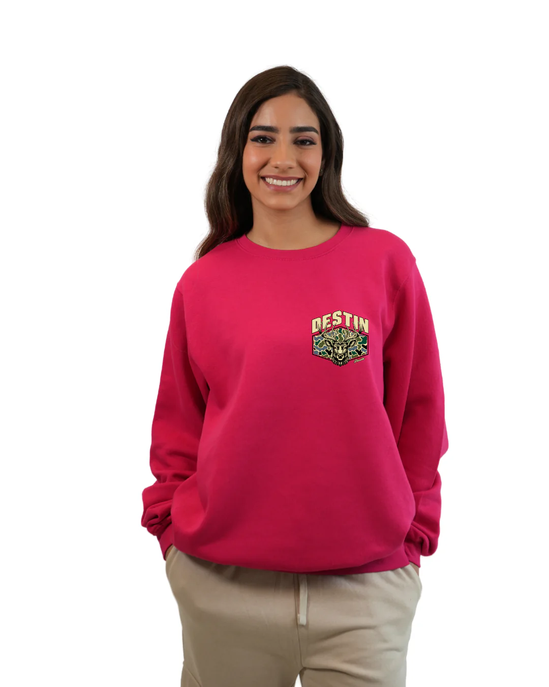Destin Deer Women Crewneck – Camouflage Edition - Image 7