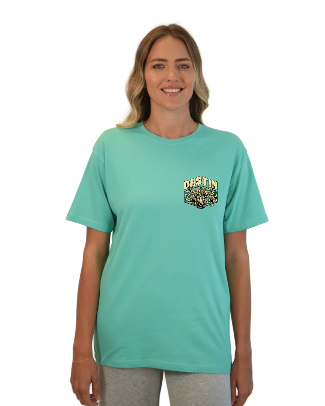 Destin Deer Women T-Shirt – Camouflage Edition - Image 3