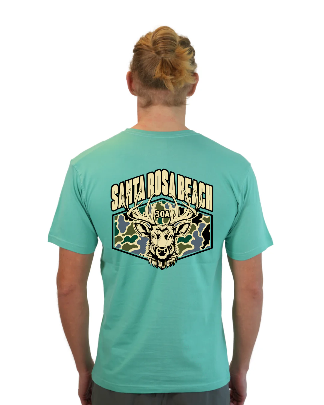 Santa Rosa Beach Deer Men T-Shirt – Camouflage Edition - Image 10