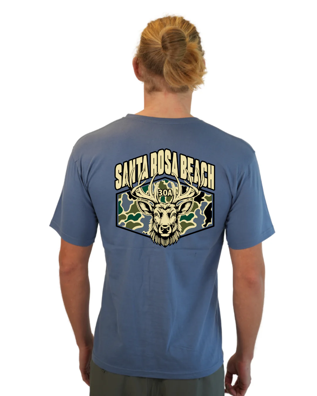 Santa Rosa Beach Deer Men T-Shirt – Camouflage Edition - Image 11