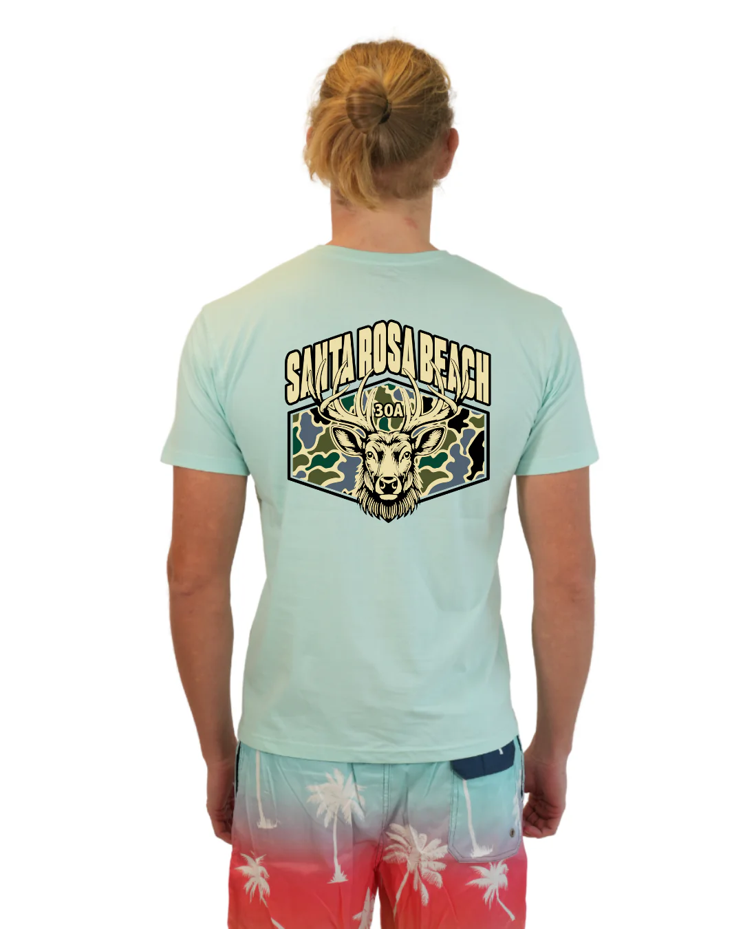 Santa Rosa Beach Deer Men T-Shirt – Camouflage Edition - Image 13