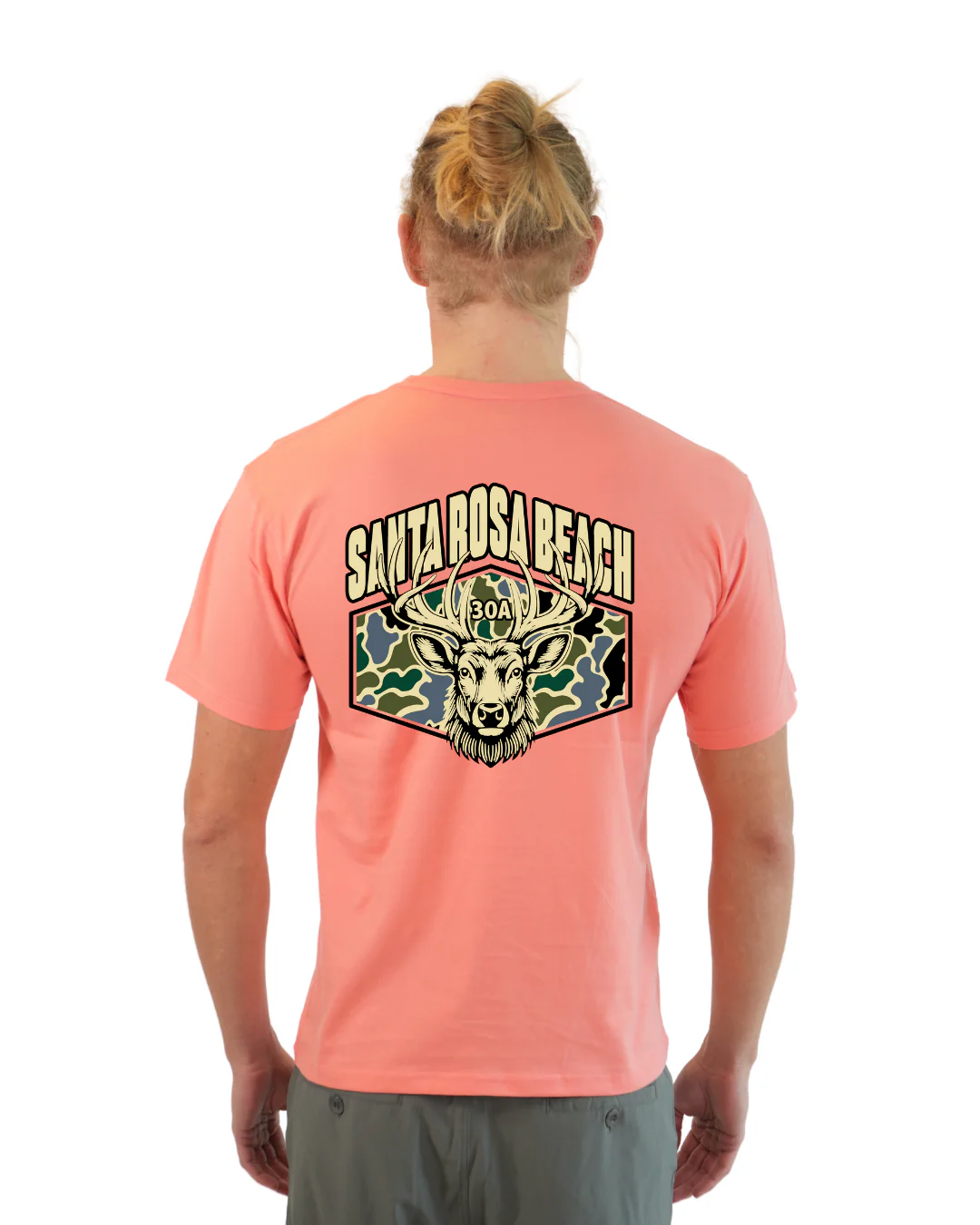 Santa Rosa Beach Deer Men T-Shirt – Camouflage Edition - Image 14