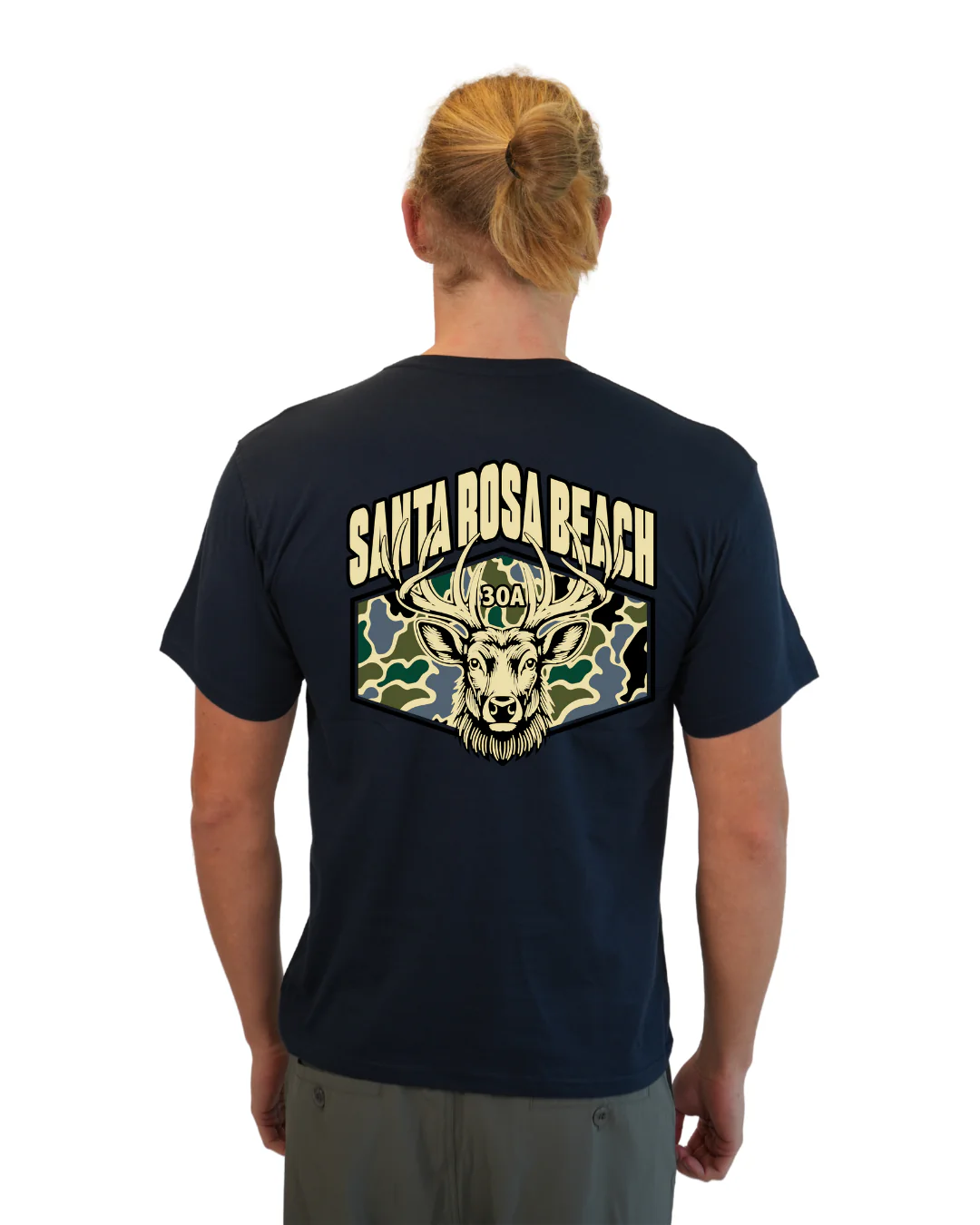 Santa Rosa Beach Deer Men T-Shirt – Camouflage Edition - Image 16