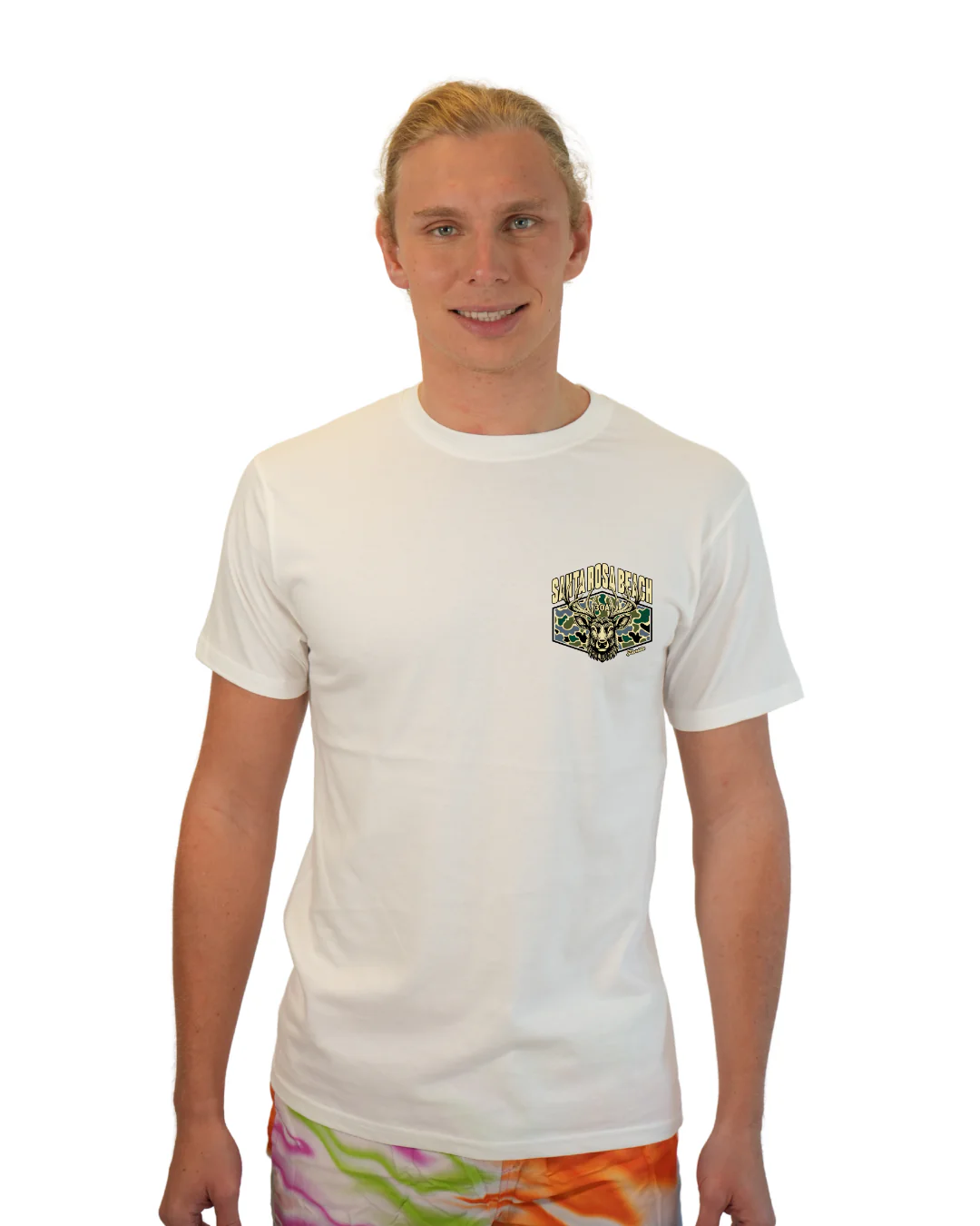 Santa Rosa Beach Deer Men T-Shirt – Camouflage Edition - Image 5