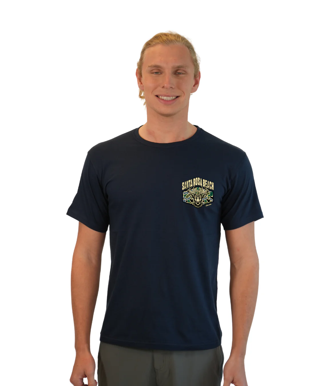 Santa Rosa Beach Deer Men T-Shirt – Camouflage Edition - Image 8