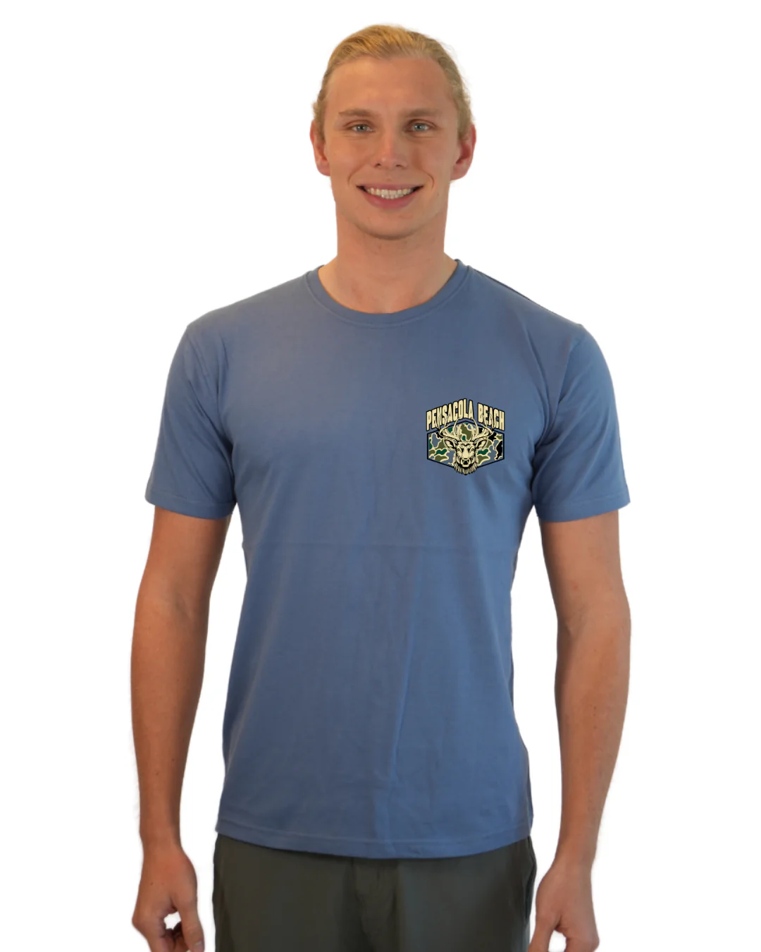 Pensacola Beach Deer Men T-Shirt – Camouflage Edition - Image 3