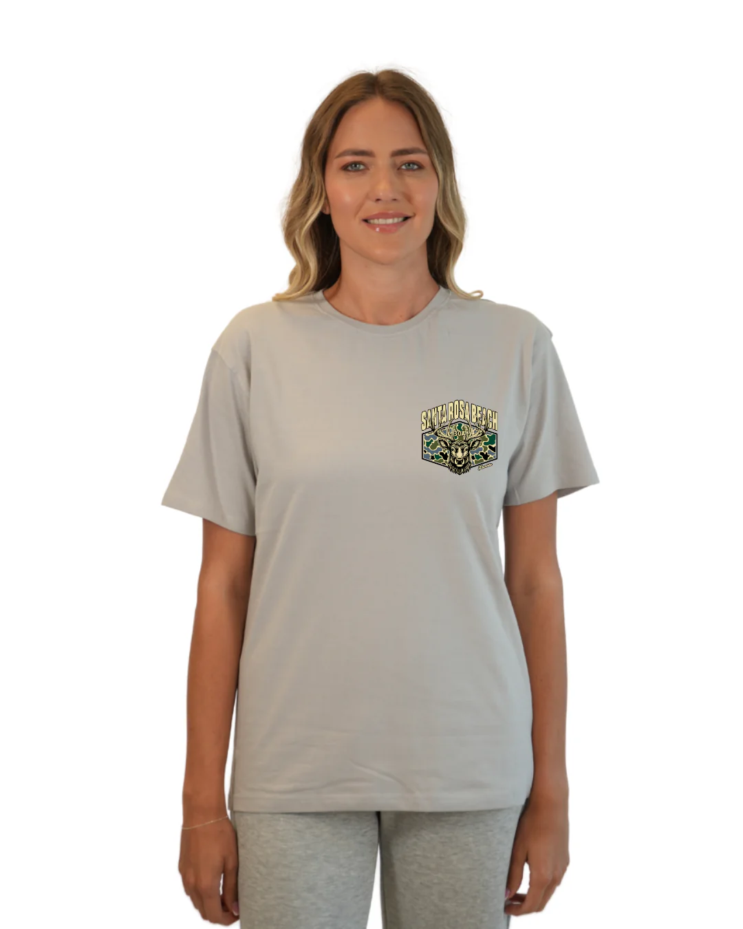 Santa Rosa Beach Deer Women T-Shirt – Camouflage Edition - Image 3