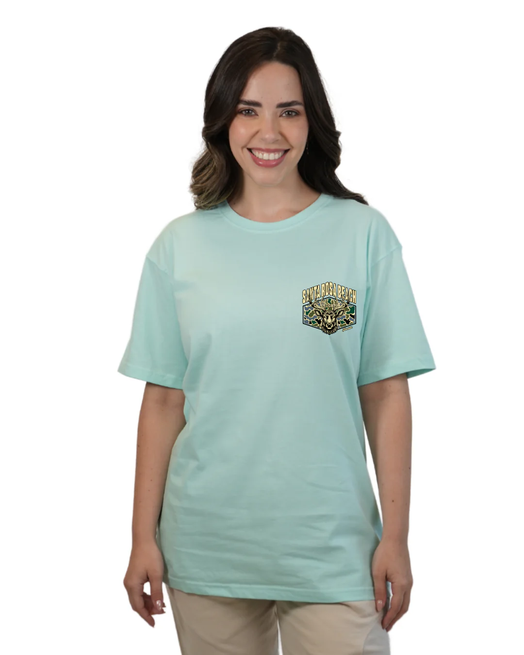 Santa Rosa Beach Deer Women T-Shirt – Camouflage Edition - Image 4