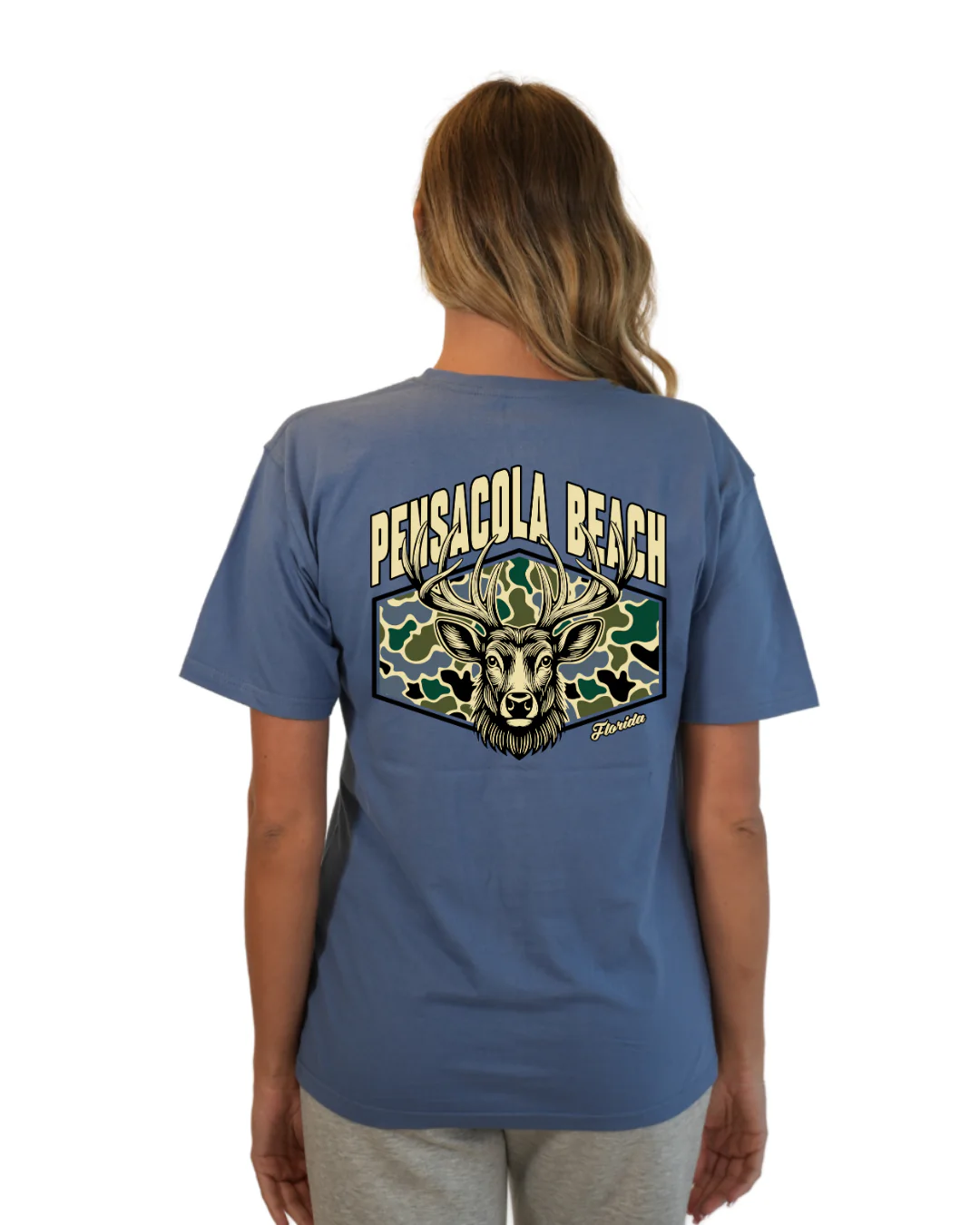 Pensacola Beach Deer Women T-Shirt – Camouflage Edition - Image 10