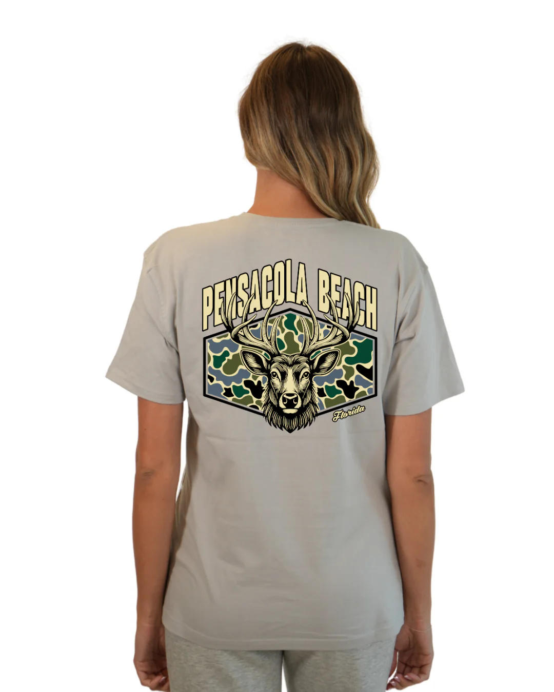 Pensacola Beach Deer Women T-Shirt – Camouflage Edition - Image 11