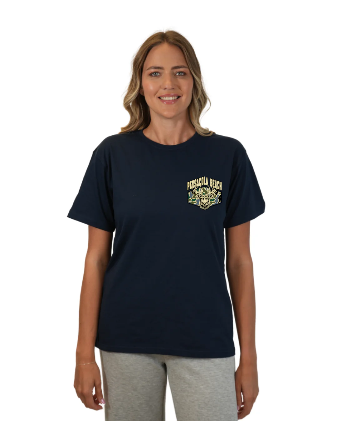 Pensacola Beach Deer Women T-Shirt – Camouflage Edition - Image 7