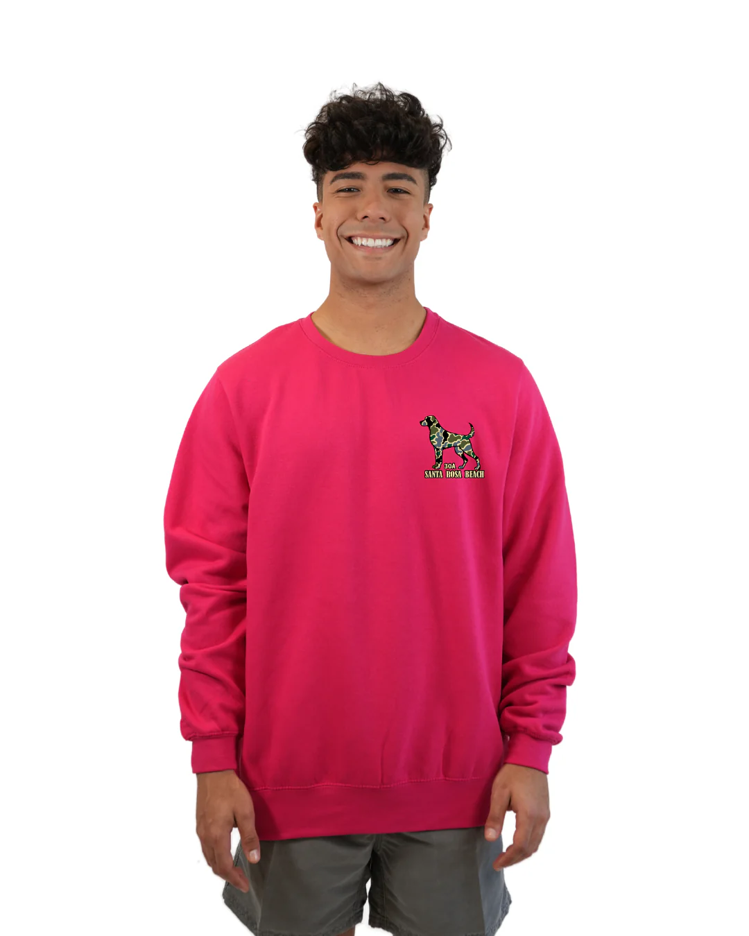 Santa Rosa Beach Dog Men Crewneck – Camouflage Edition - Image 5