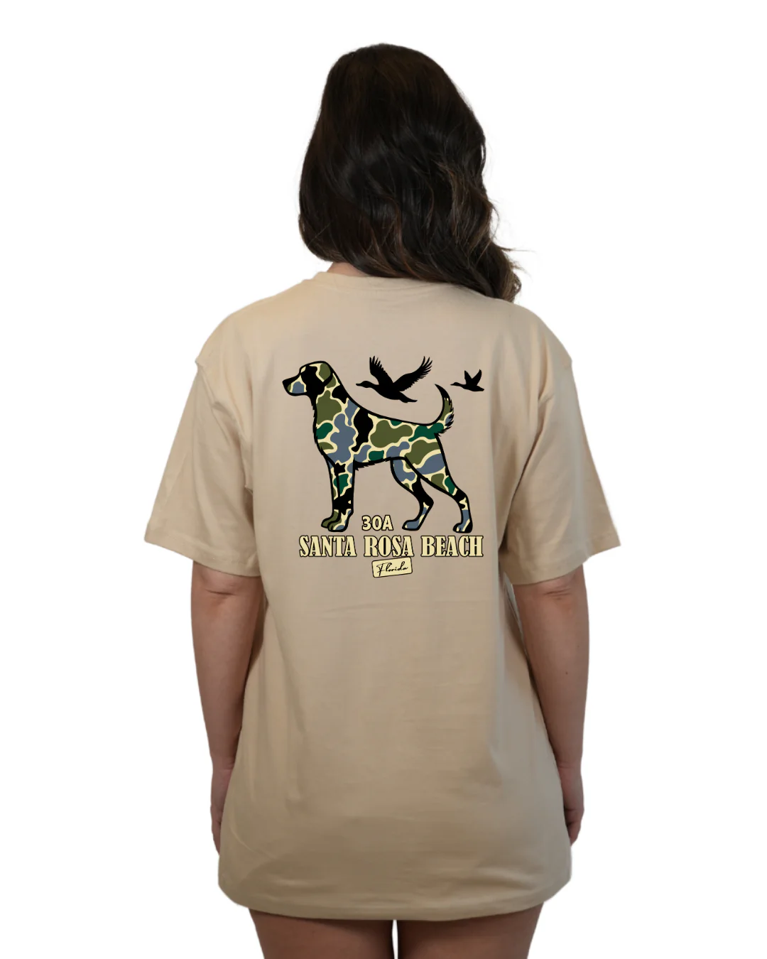 Santa Rosa Beach Dog Women T-Shirt Camouflage Edition - Image 7