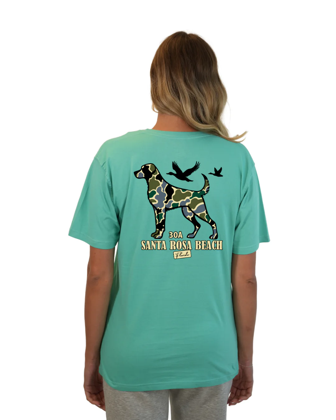 Santa Rosa Beach Dog Women T-Shirt Camouflage Edition - Image 8