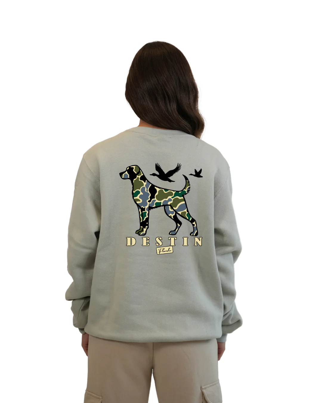 Destin Dog Women Crewneck – Camouflage Edition - Image 8