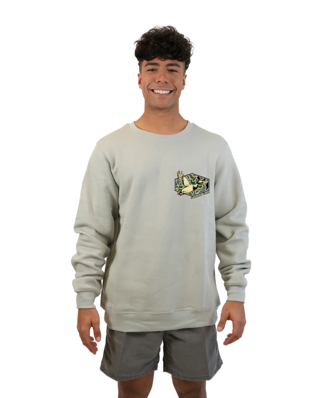 Pensacola Beach Duck Men Crewneck – Camouflage Edition - Image 4