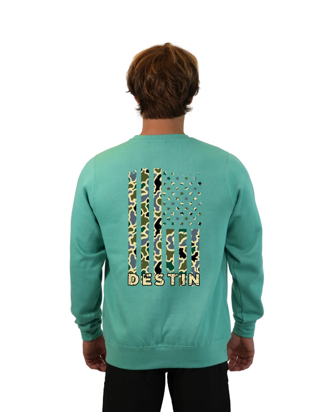 Destin Flag Men Crewneck – Camouflage Edition - Image 4
