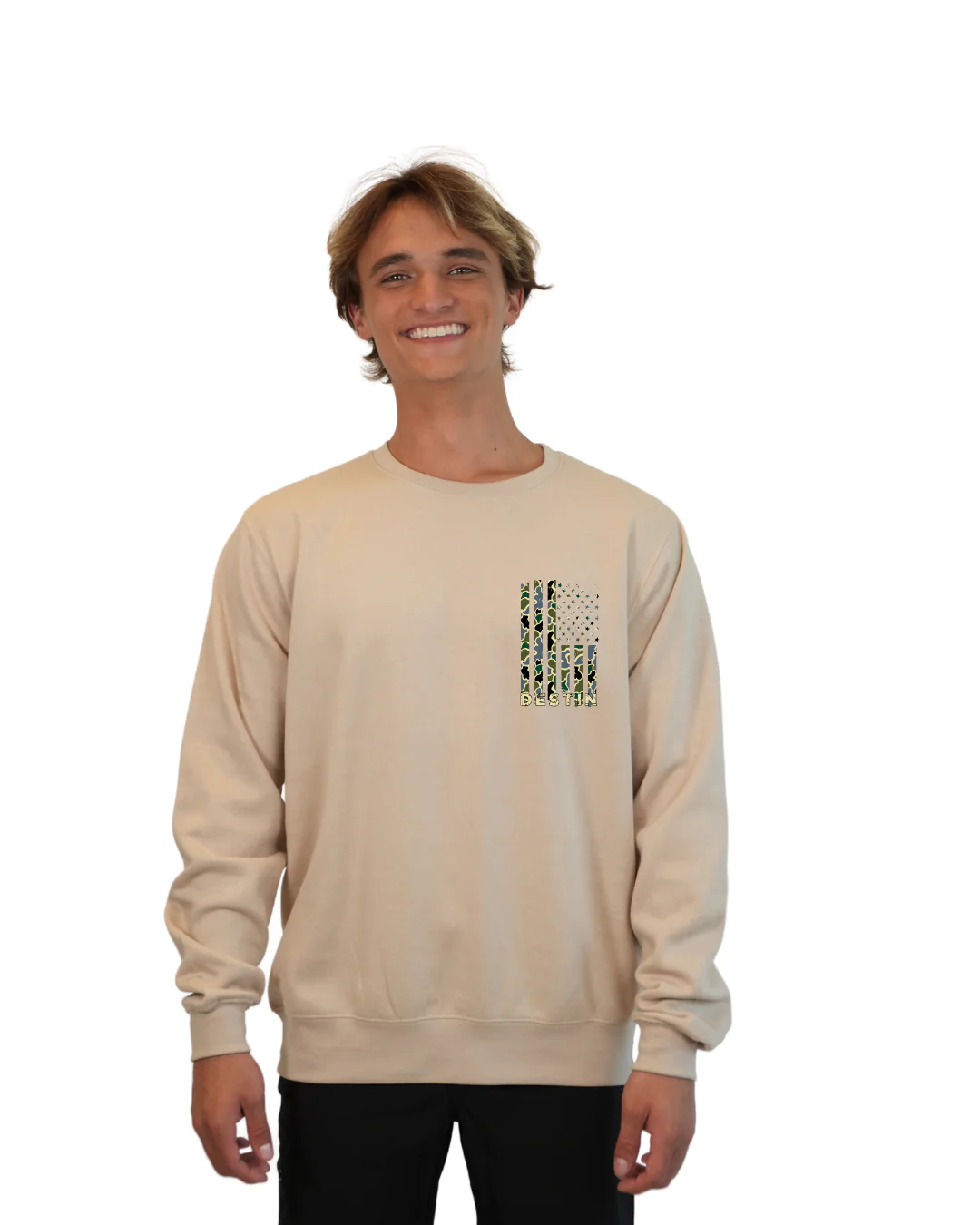 Destin Flag Men Crewneck – Camouflage Edition - Image 5