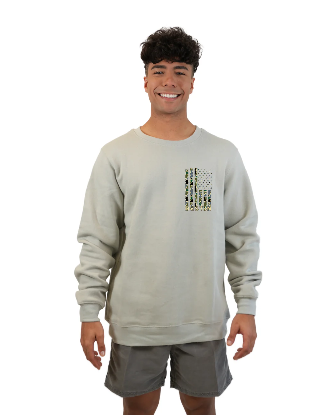 Destin Flag Men Crewneck – Camouflage Edition - Image 6