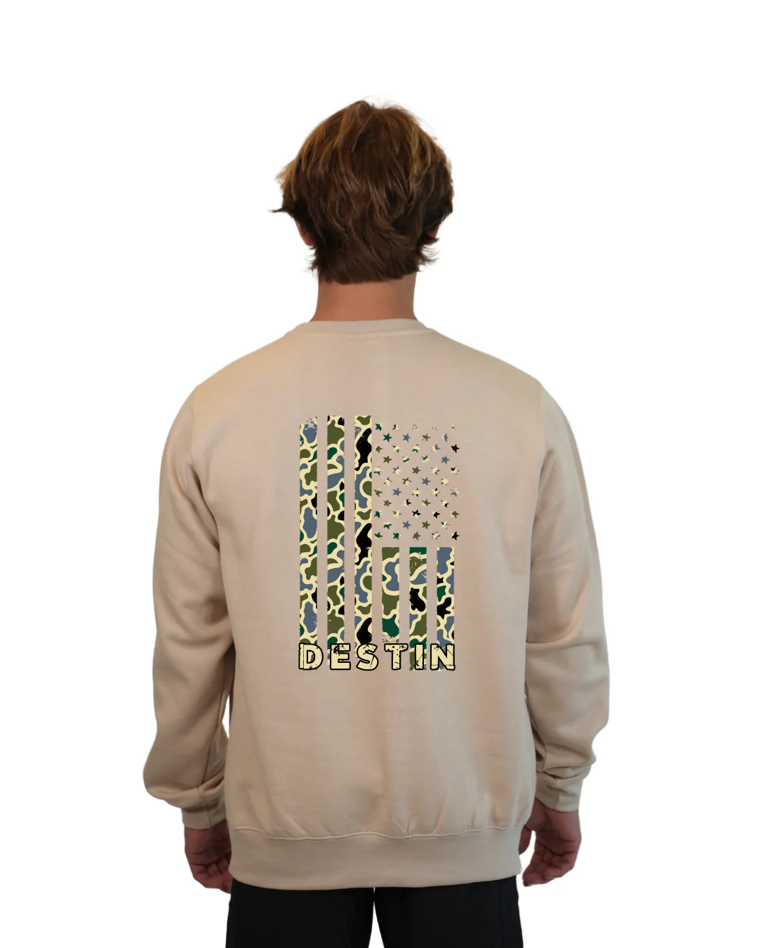 Destin Flag Men Crewneck – Camouflage Edition - Image 8