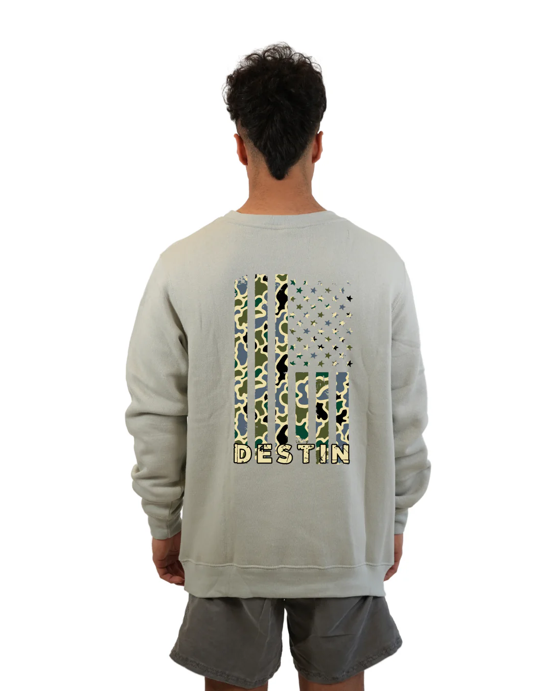 Destin Flag Men Crewneck – Camouflage Edition - Image 9