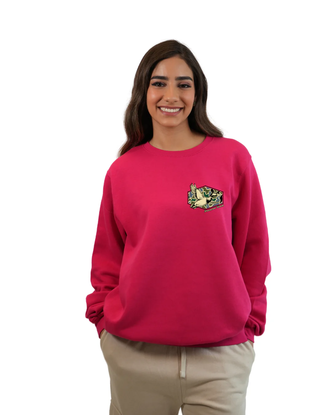 Pensacola Beach Duck Women Crewneck – Camouflage Edition - Image 9