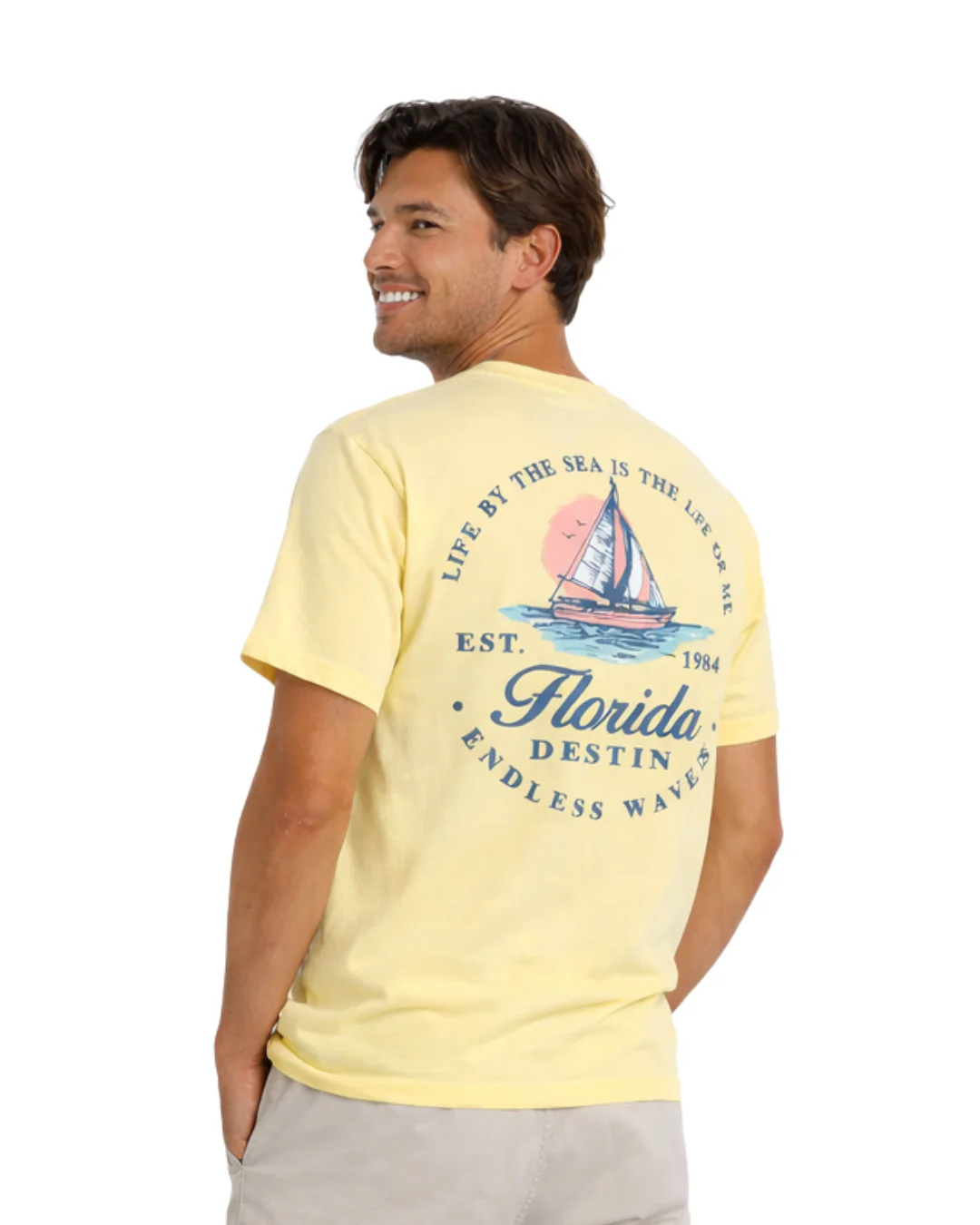Destin, Fl Endless Waves Design Men’s T-Shirt - Image 2