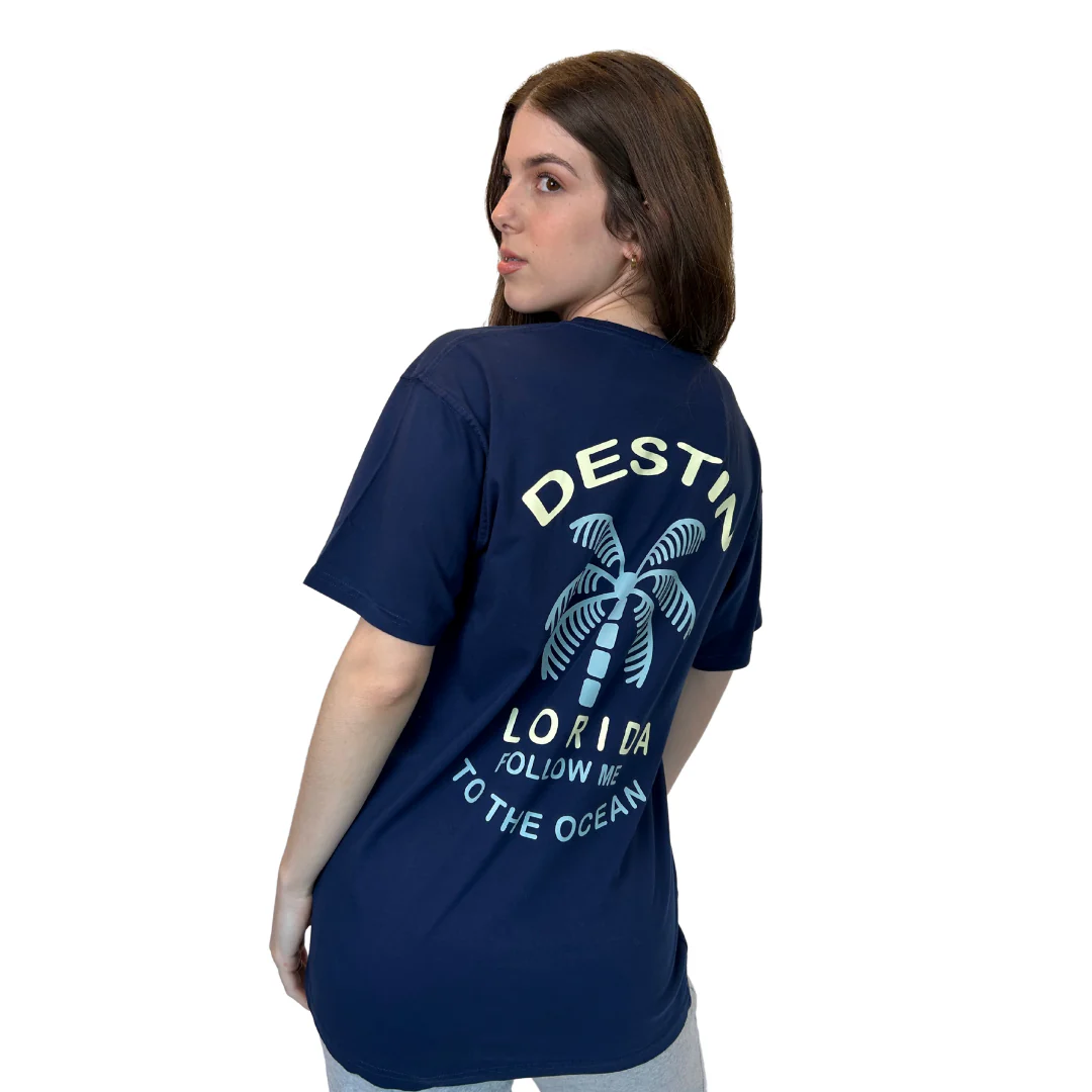 Destin Fl, Follow Me To The Ocean Design T-Shirt Style Gd001 - Image 2