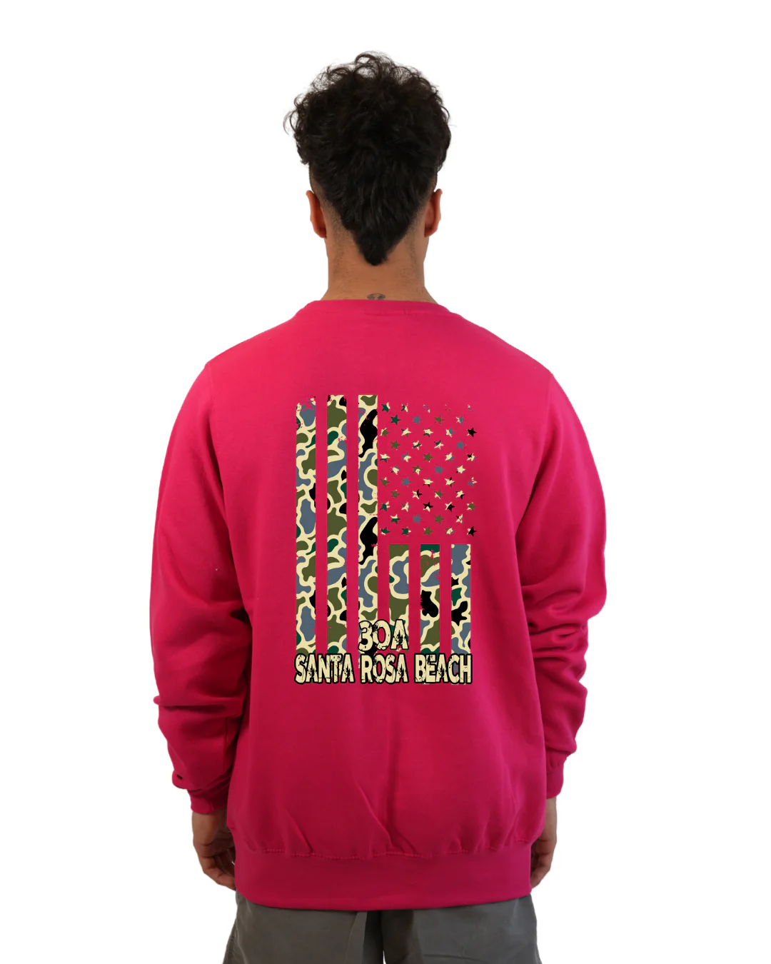 Santa Rosa Flag Men Crewneck – Camouflage Edition - Image 10