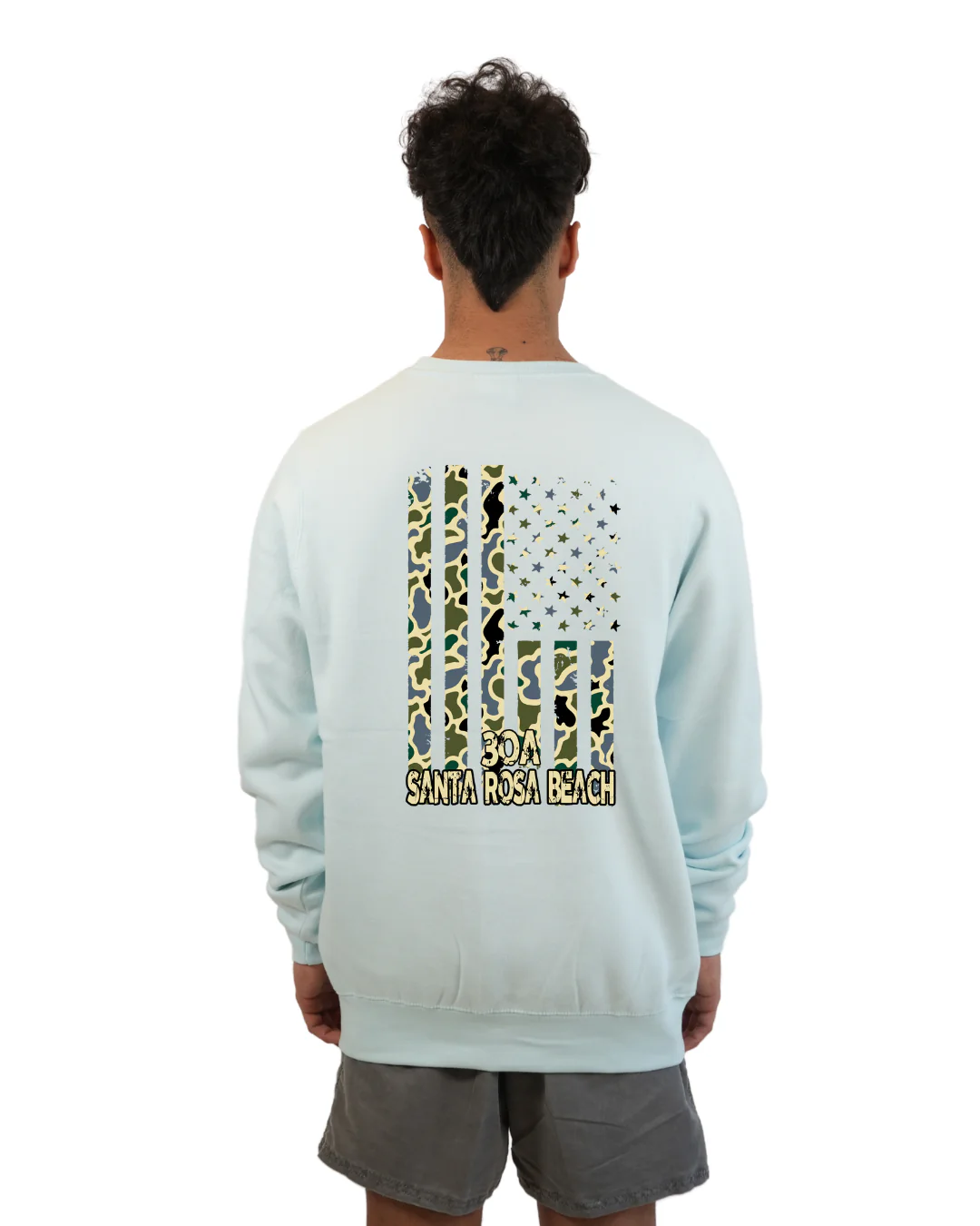 Santa Rosa Flag Men Crewneck – Camouflage Edition - Image 2