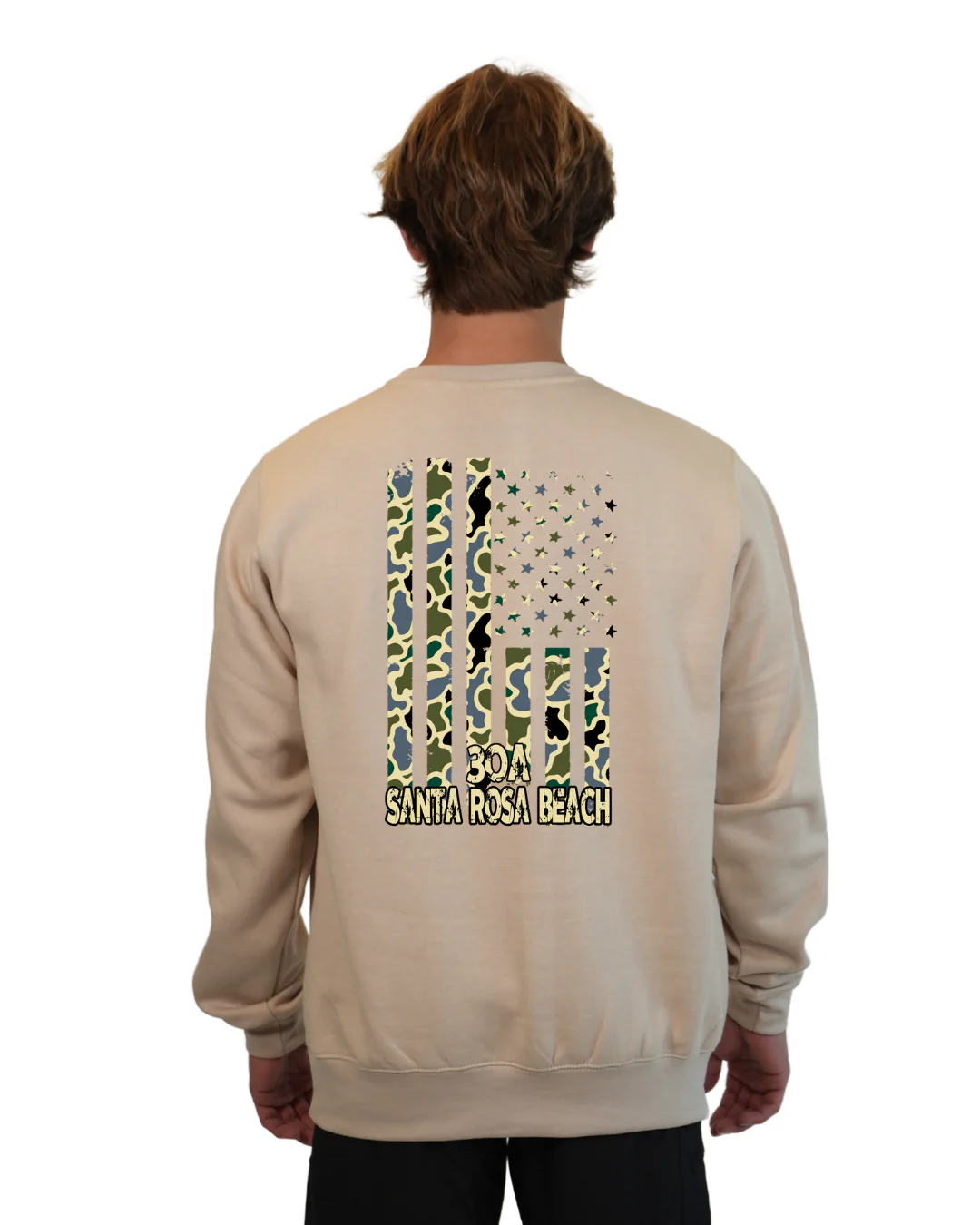 Santa Rosa Flag Men Crewneck – Camouflage Edition - Image 7