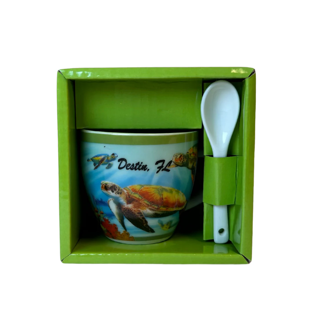 Destin Turtle Design Espresso Mug With Spoon