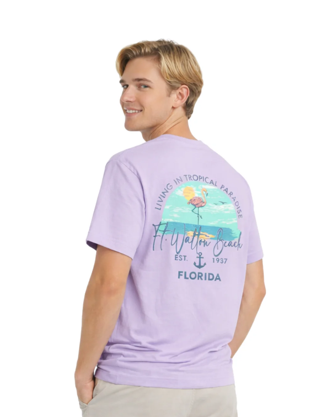 Ft. Walton Beach Living in Tropical Paradise Design Men’s T-Shirt - Image 2