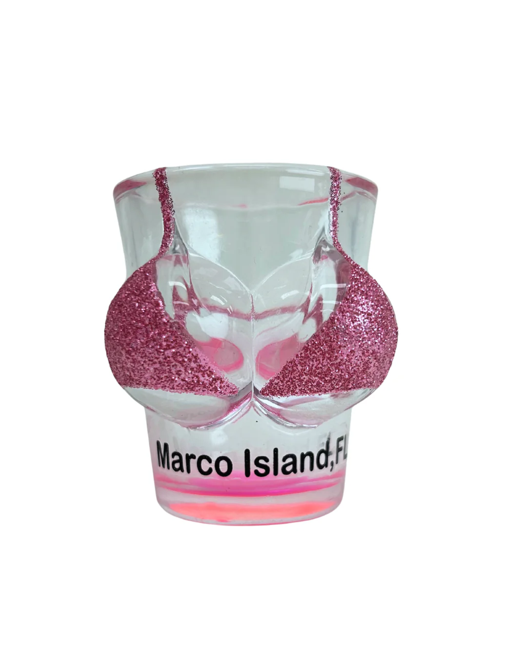Marco Island Bikini Bust Flamingo 3d Shot Glass