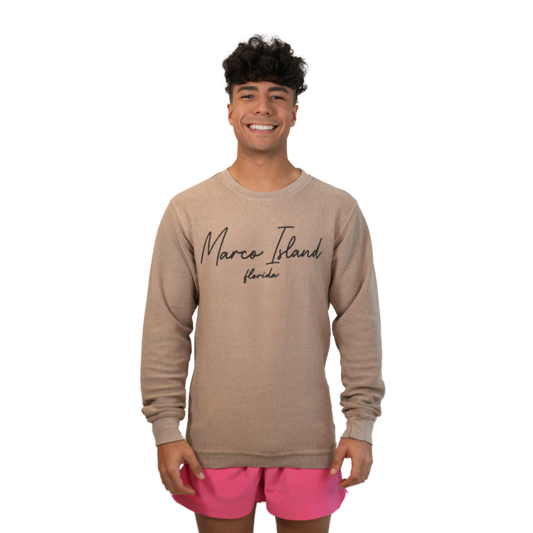 Marco Island Fl, Crewneck Sweater Washed Desert Style A500