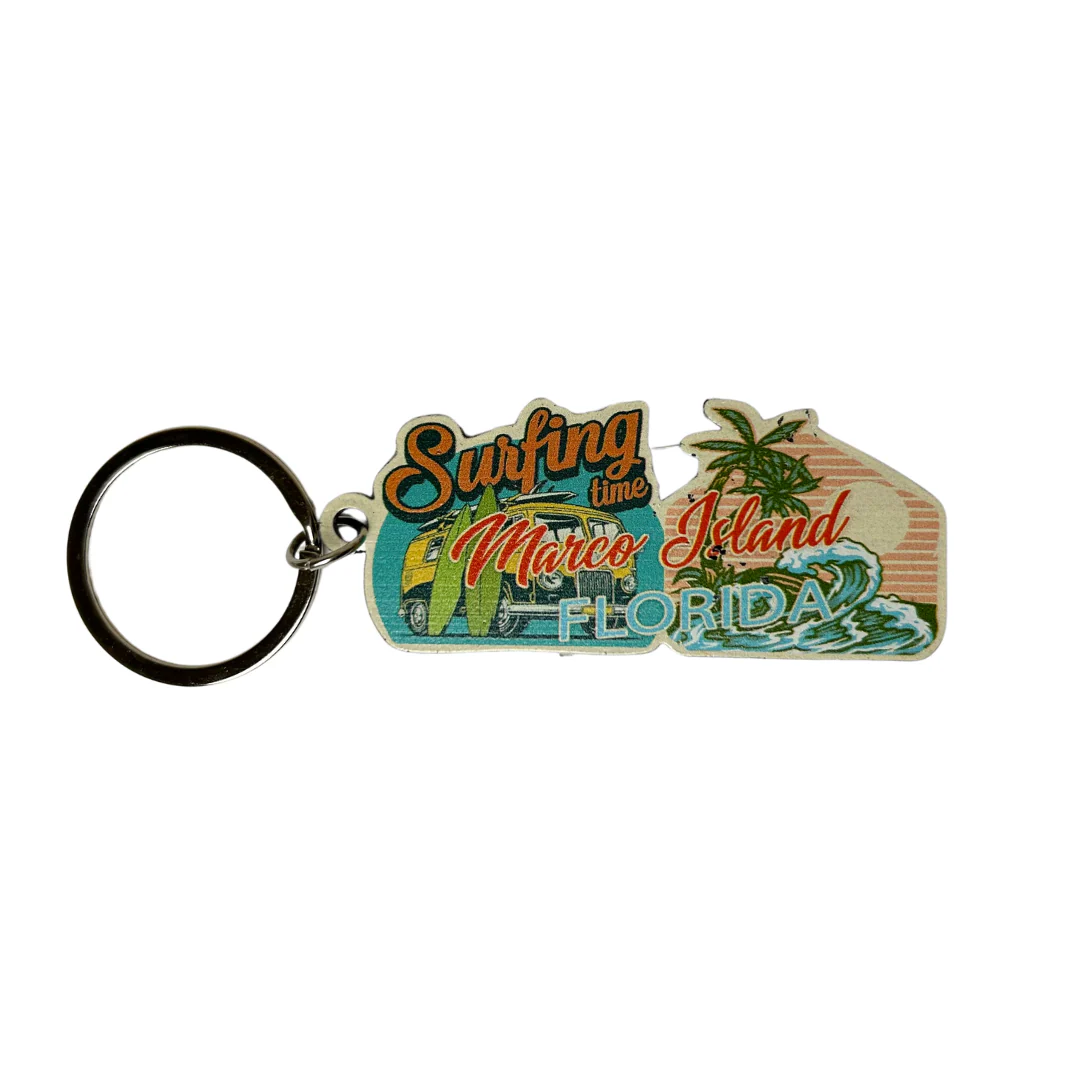 Marco Island Vintage Style 2.25" Keychain