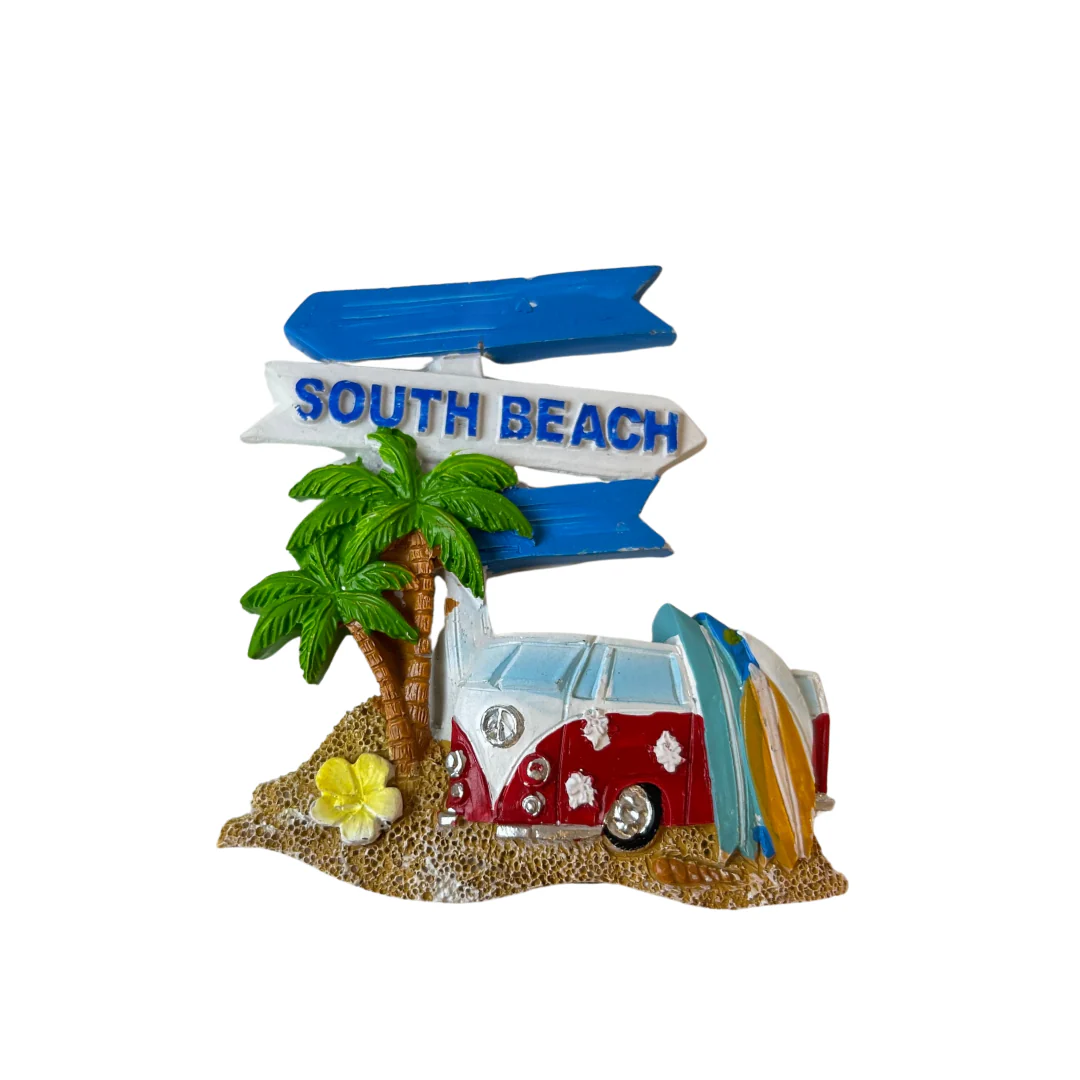Miami Beach Combi Design Ceramic Magnet