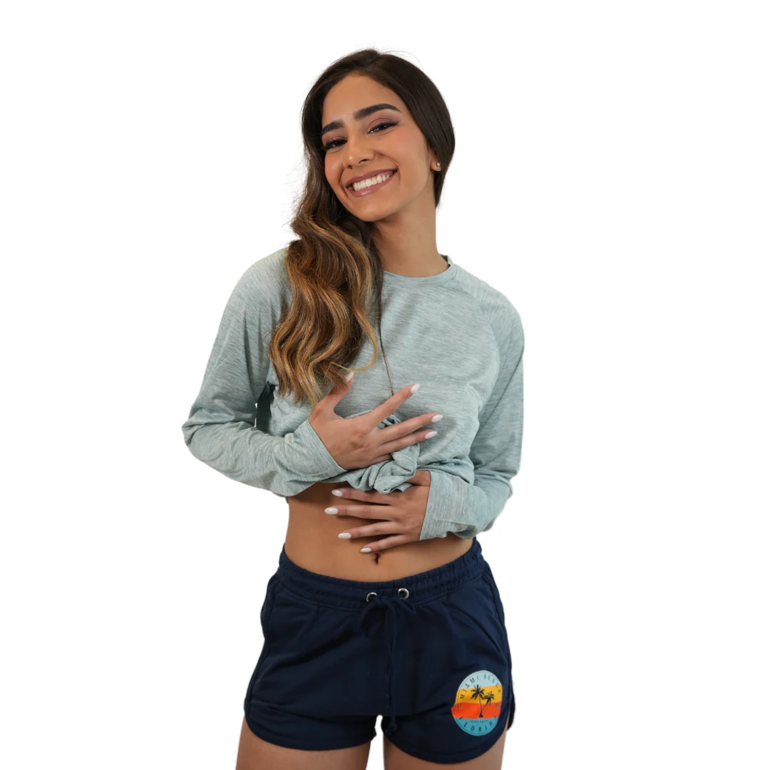 Miami Beach Two Palm Trees Midnight navy Women Short Style 802