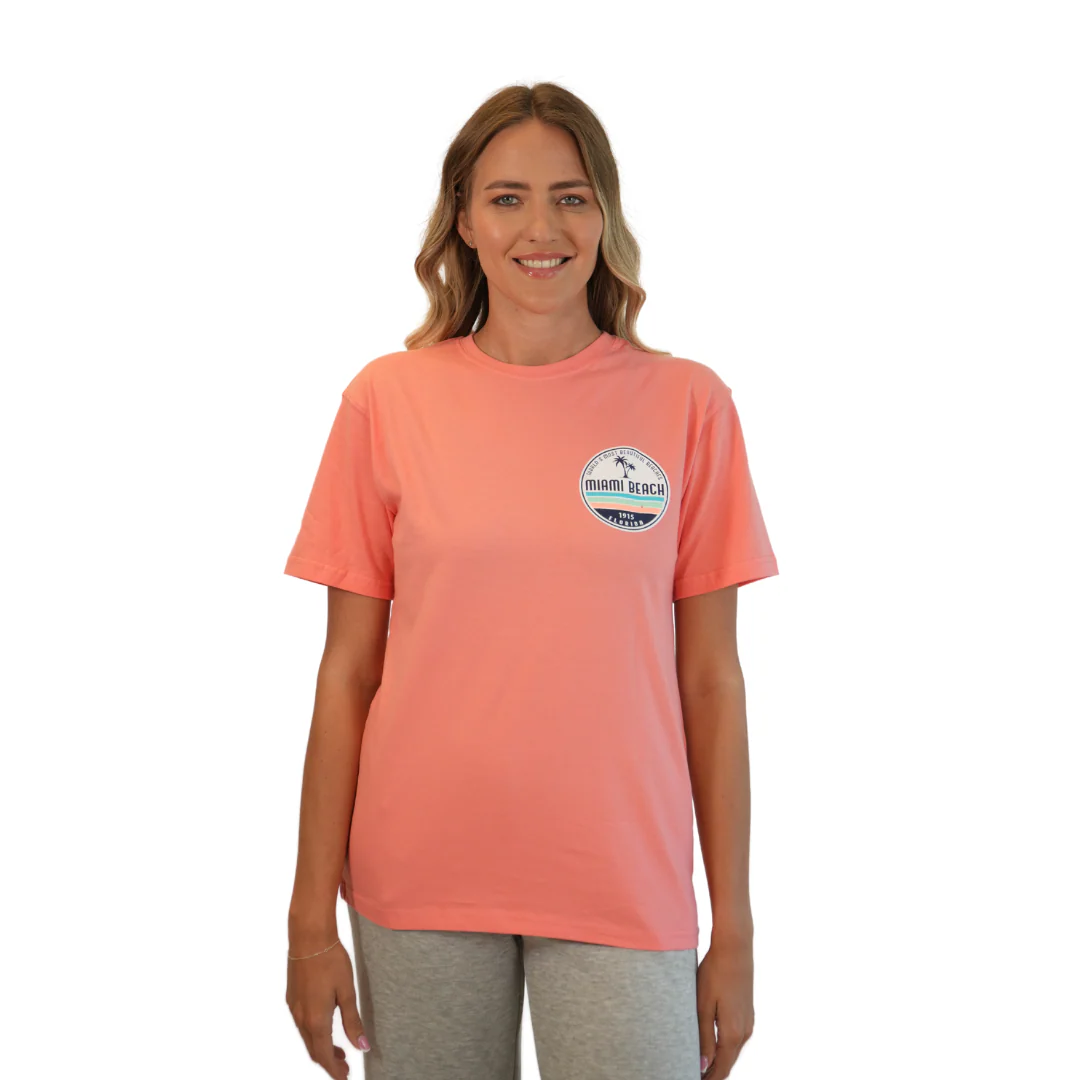 Miami World's Most Combed/Cotton Women Peach T-Shirt Style Cc1000