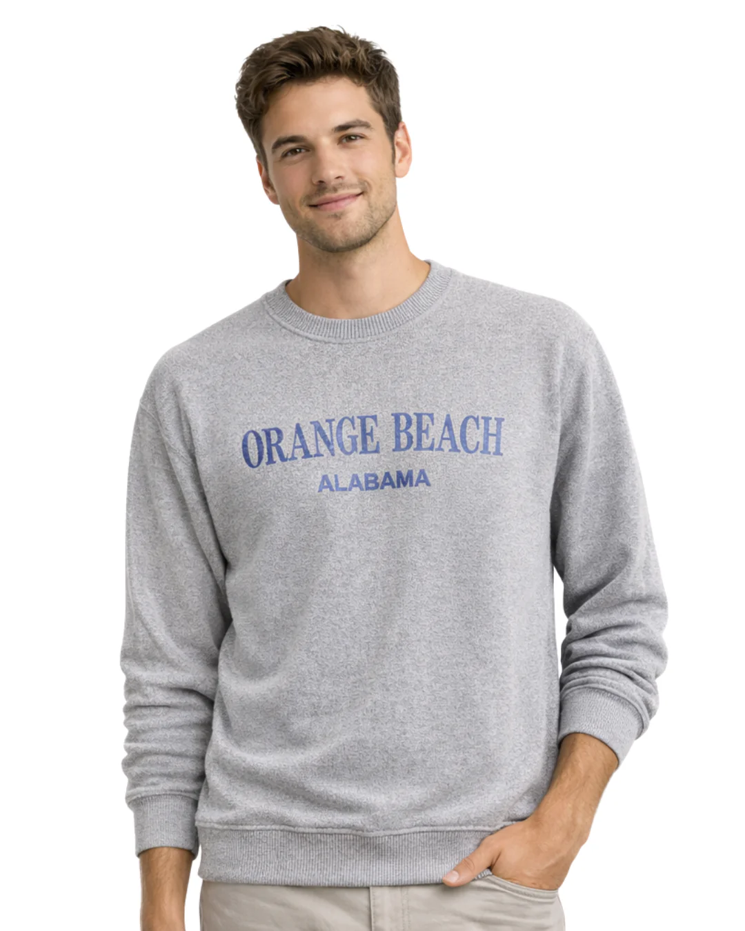 Orange Beach, AL Nantucket Crewneck – Embroidered City Name Appliqué (Style AP267AI)