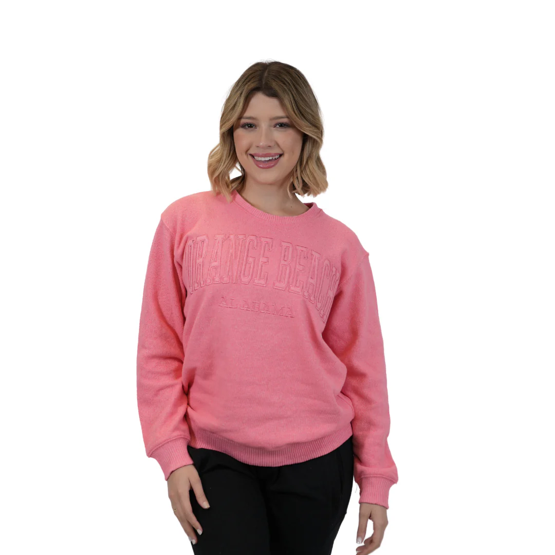 Orange beach Al, Nantucket Crewneck W/ City Name Applique Style Ap267 - Image 2