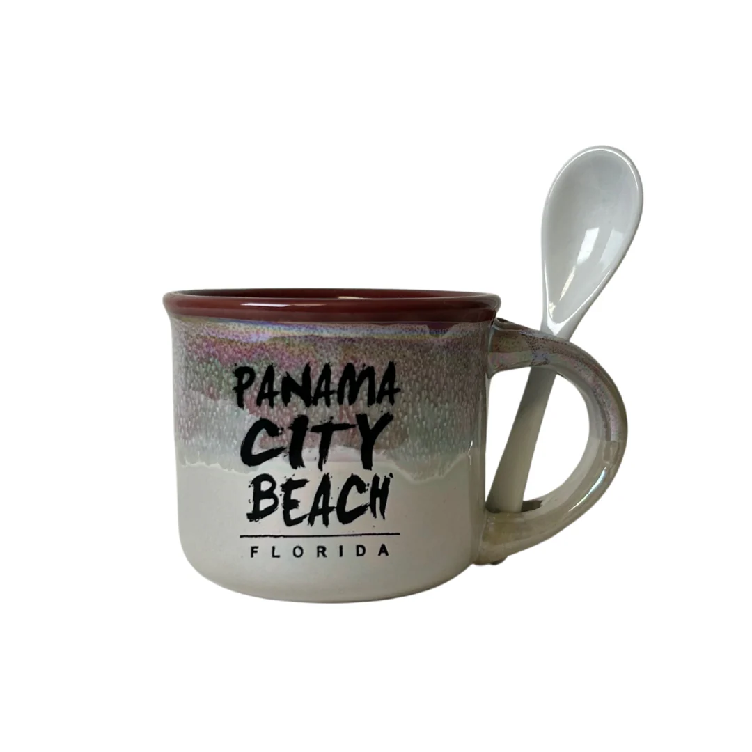 Panama City Beach Espresso Ceramic Mug With Spoon