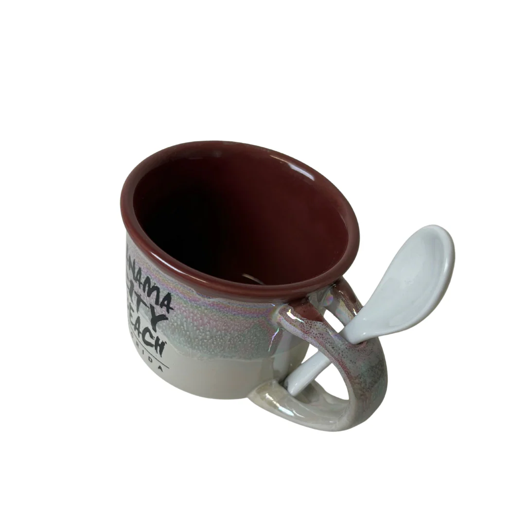Panama City Beach Espresso Ceramic Mug With Spoon - Image 2