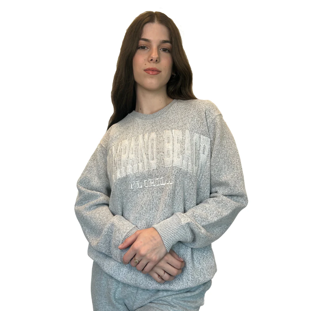 Pompano Beach Fl, Nantucket Crewneck W/ City Name Applique Style Ap267