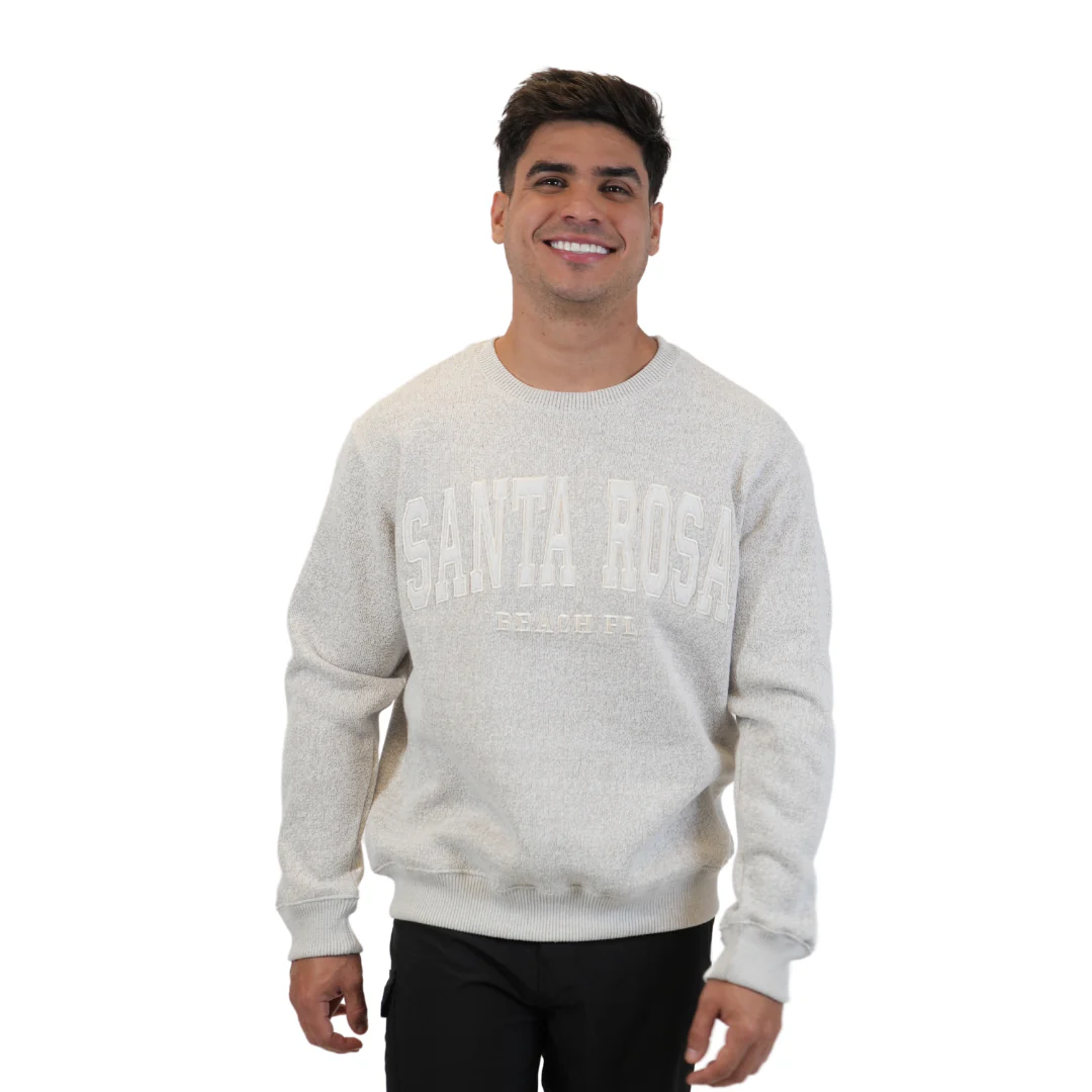Santa Rosa Beach Fl, Nantucket Crewneck W/ City Name Applique Style Ap267 - Image 2