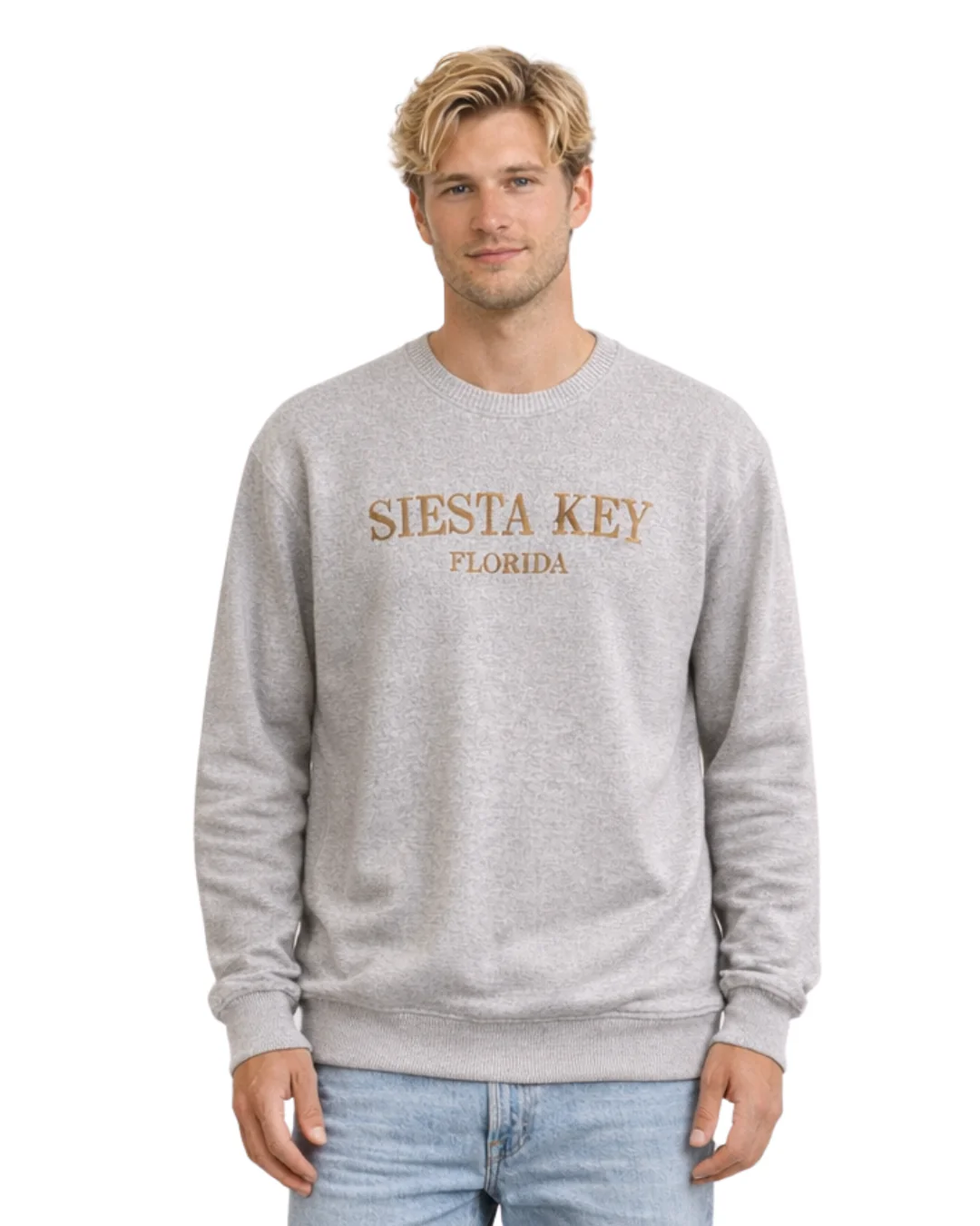 Siesta Key, Fl Nantucket Crewneck – Embroidered City Name Appliqué (Style AP267AI)