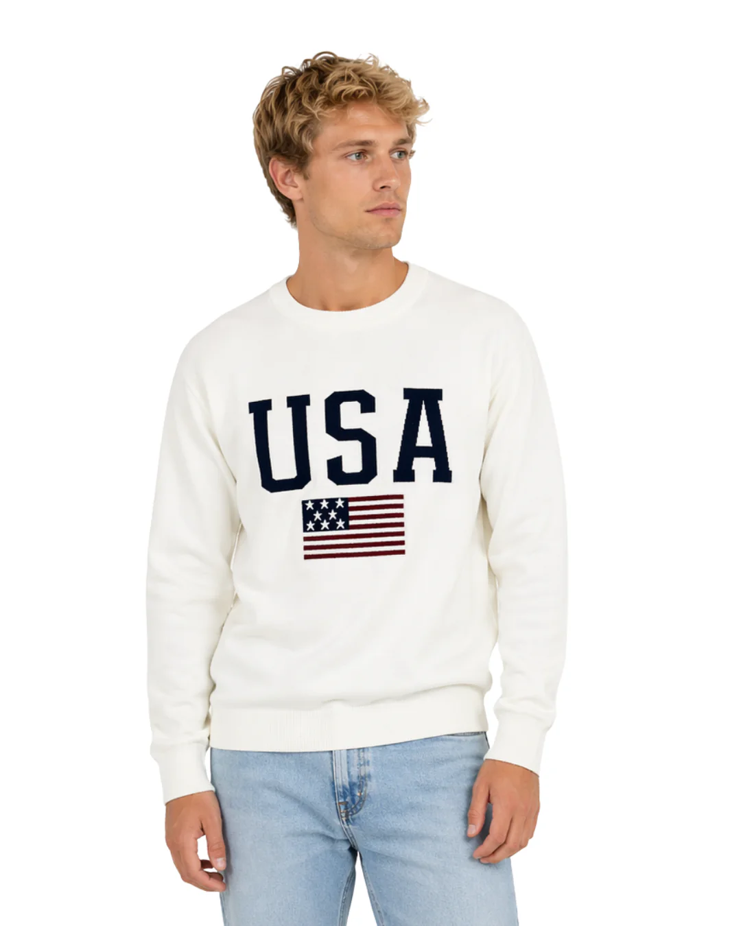USA Flag Lightweight Men’s Crewneck Sweater